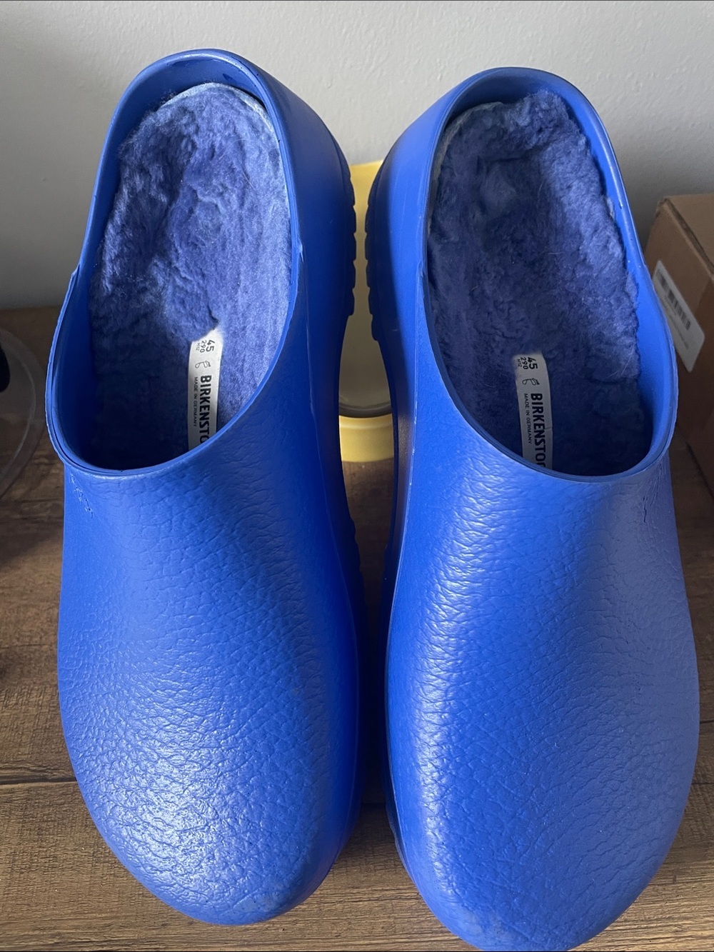 Birkenstock Blue Fleece-Lined Clogs